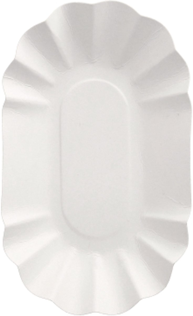 Kartonnen schaaltje "pure" ovaal 9 cm x 16 cm wit, FSC (250 stuks)