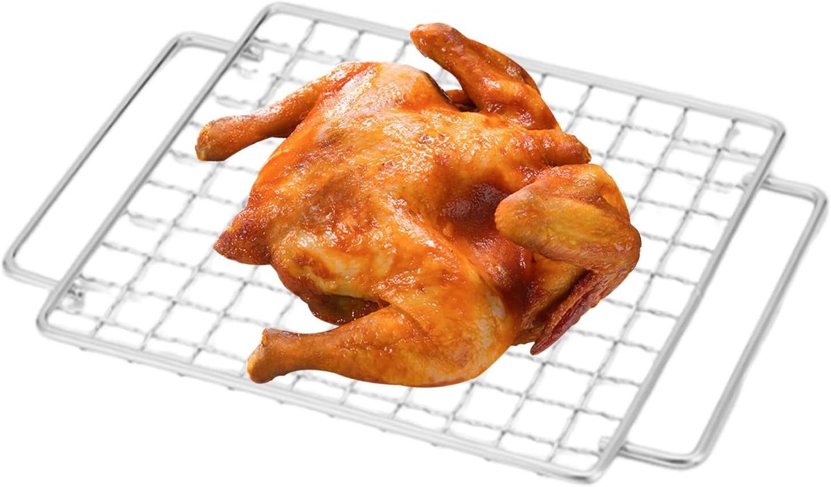 BBQ Rooster - Grillrek RVS - Buiten Koken - Herbruikbaar Materiaal - 24 x 20 cm