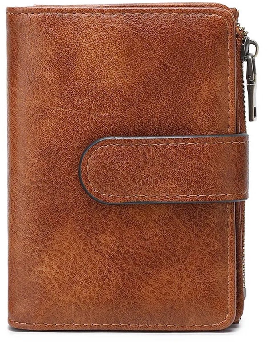 WiseGoods Luxe RFID Heren En Damesportemonnee - Kaartsleuven & Drievoudige Kaarthouder - Compacte Portemonnee - Portemonnees Bruin