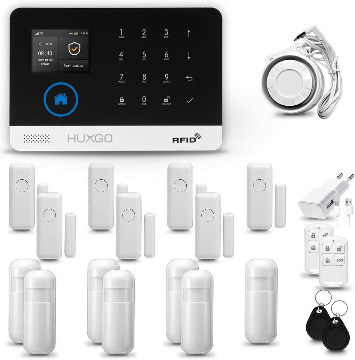 Draadloos Alarmsysteem - Smart Home Beveiliging - Huis Appartement Kantoor - WiFi GSM Dual Connect - 18.5 x 12.5 cm