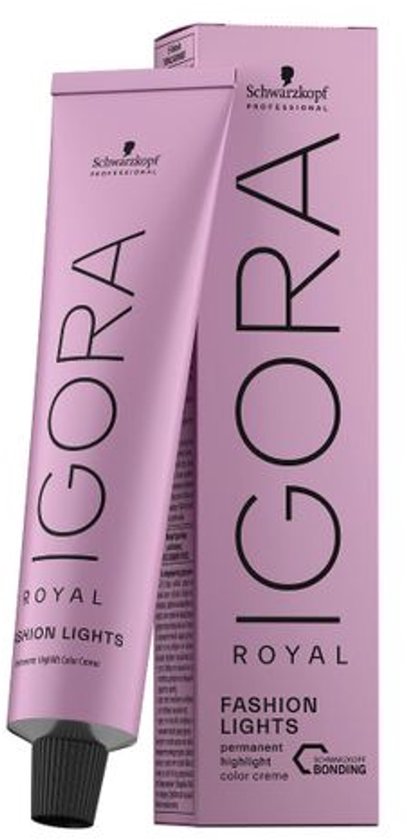 Schwarzkopf IGORA ROYAL Fashion Lights L-88, permanente highlight color crème in een roze verpakking.