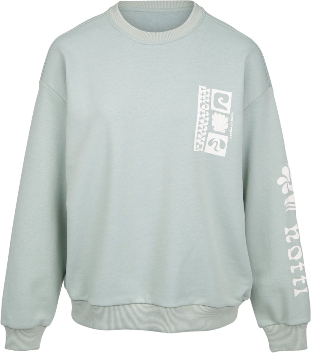 Brunotti Yanouka Sweater Aqua Dames Loose Fit Crewneck M Grijs