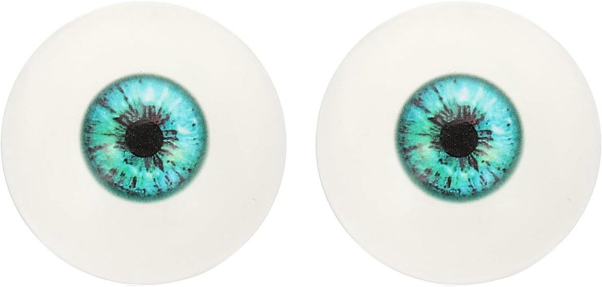 Killogood Een paar realistische acryl oogbollen - plastic halve oogbollen - 30 mm veiligheidsogen - geschikt voor maskers - Halloween-rekwisieten en knutselwerkjes (groen).