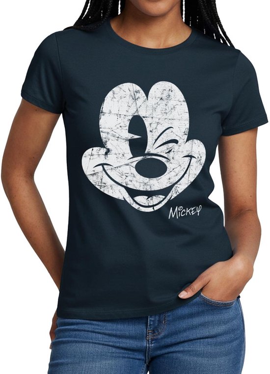Mickey & Minnie | Retro Mickey Mouse Knipogen T-Shirt Dames