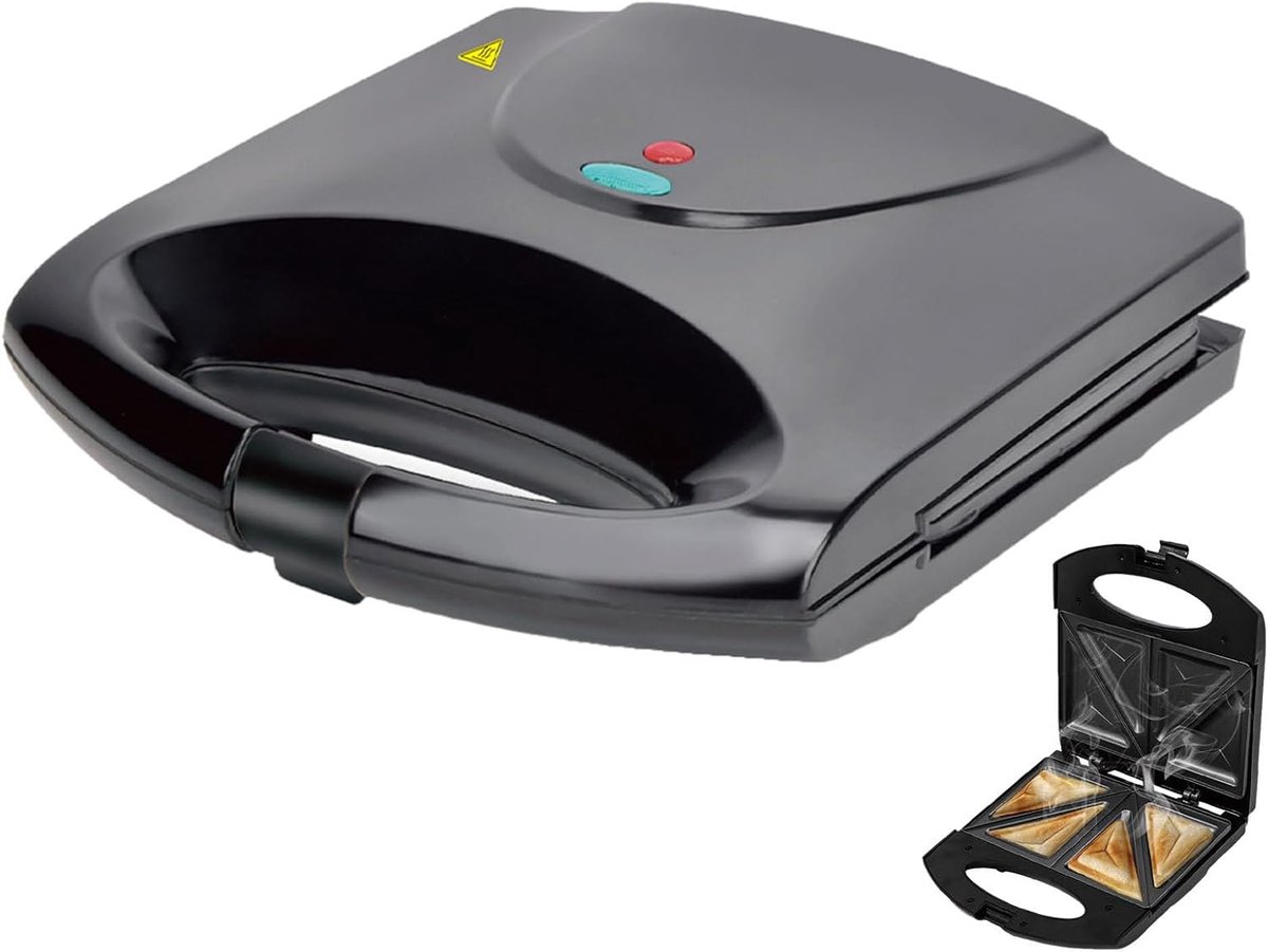 Sandwichapparaat - Tosti-ijzer - Snelle Maaltijden - Dubbelzijdig - 24 cm breed - Zwart