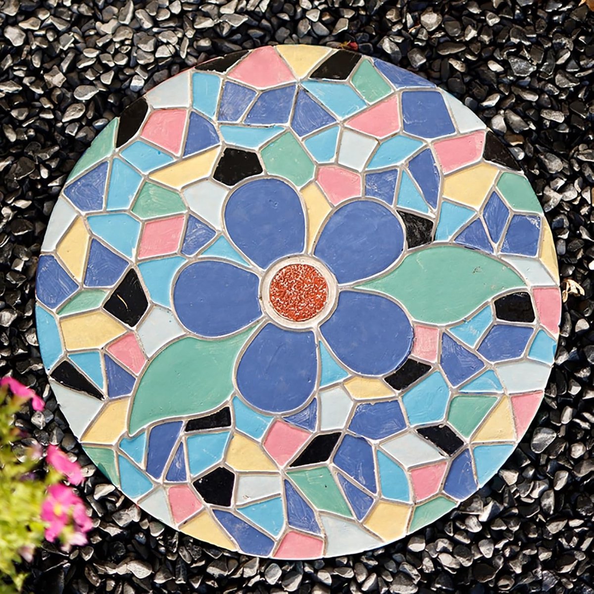 Decoratieve Stapstenen - Tuin Decoratie - Buiten Paden - Uniek Mozaïekpatroon - 35cm Diameter - Niet Gespecificeerd