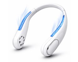 Joyage Draagbare Nek Ventilator oplaadbaar – Wit – 3 standen – Gezichtsventilator Neck fan – Portable fan mini ventilator usb – Nekventilator met koeling Handventilator Bureau ventilator – Halsventilator Waaier handwaaier Draagbare ventilator klein