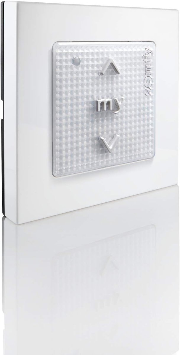 Wandbediening - Muurzender - Zonwering Bediening - Draadloos Installatiegemak - 8x8x1 cm - Wit
