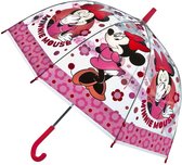 Minnie Mouse Paraplu - Kinderparaplu - Metaal frame - Blauw - Transparant
