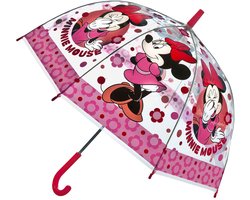 Minnie Mouse Paraplu - Kinderparaplu - Metaal frame - Blauw - Transparant