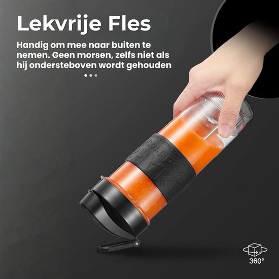 Smoothie Maker To Go - Blender Mixer - Gezonde Drankjes Maken - Met 2 Sportflessen - 570 ml - Roestvrij Staal — afbeelding 2