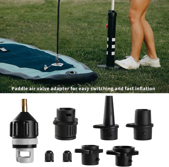 Ventiel Adapter - Pomp Mondstuk - Watersport Opblazen - Universeel Geschikt - Compact Formaat - Zwart — afbeelding 3