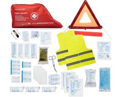 Travelnet EHBO Verbandkit Auto 40-delig met Veiligheidsvest- en Driehoek