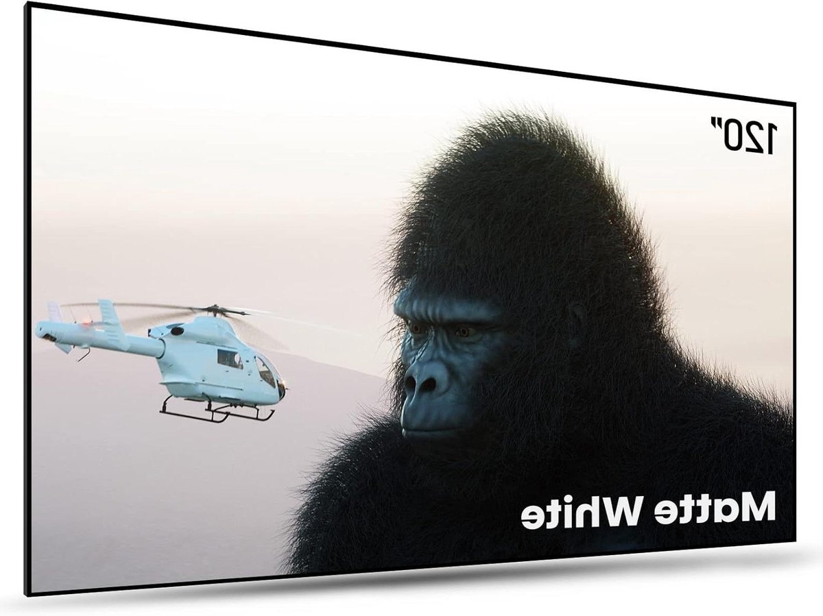 AWOL VISION Projectorscherm 120 inch vast frame, 1,3 dB piekversterking, 80% verbeterde beeldkwaliteit, 4K/8K Ultra HD, HDR & Active 3D Movie Wall Mount Projectorscherm, mat wit materiaal, MW-120