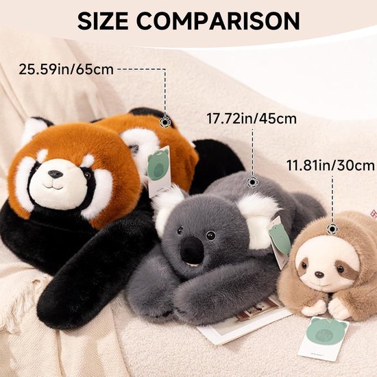 Weighted Panda Stuffed Animal, Pookie The Panda Weighted Animal, Soft Weighted Stuffed Hugging Toy, Anxiety Relief Cuddle Pillow, Kids & Adults (30cm-E) — afbeelding 3