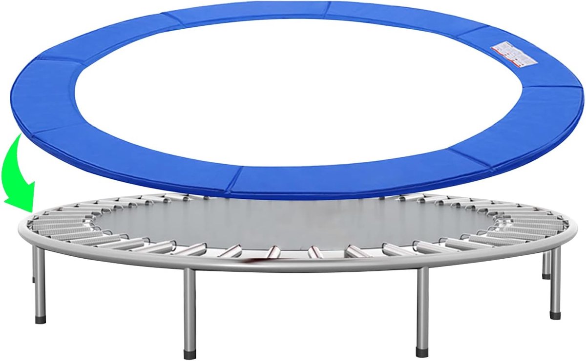 Trampoline Randafdekking - Veiligheidsmat - Veilig Springen - 100% UV Bestendig - Ø305cm - Blauw