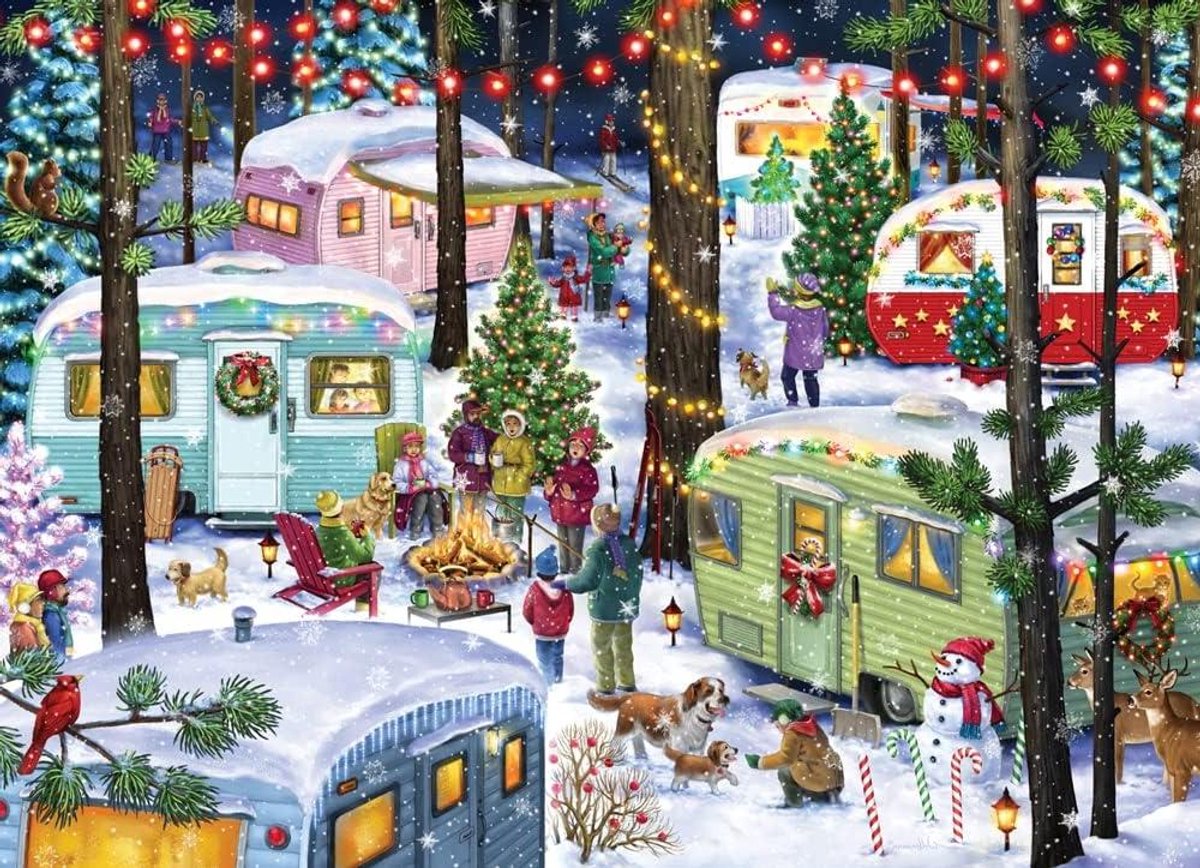 Kerst Puzzel - Kerstmis Legpuzzel - Ontspanning - 1000 Stukjes - 66 x 49 cm - Multicolor