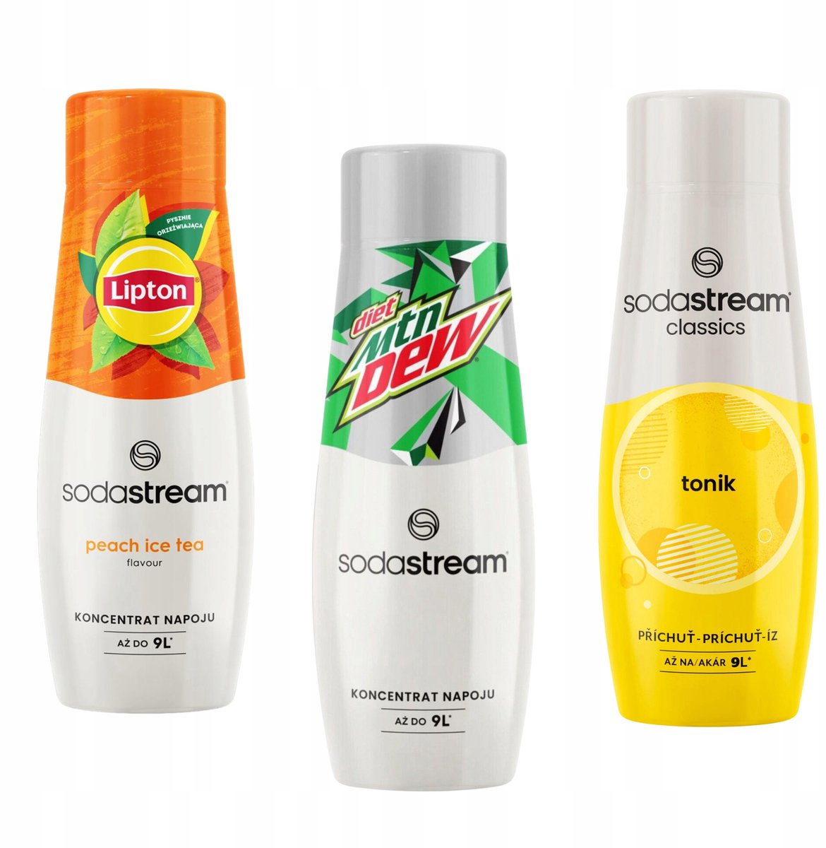 SodaStream - Limonadesiroop Set - Lipton Ijsthee Perzik - Mountain Dew - Tonic