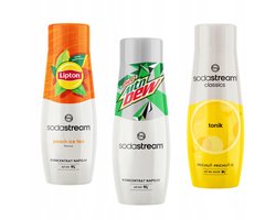 SodaStream - Limonadesiroop Set - Lipton Ijsthee Perzik - Mountain Dew - Tonic