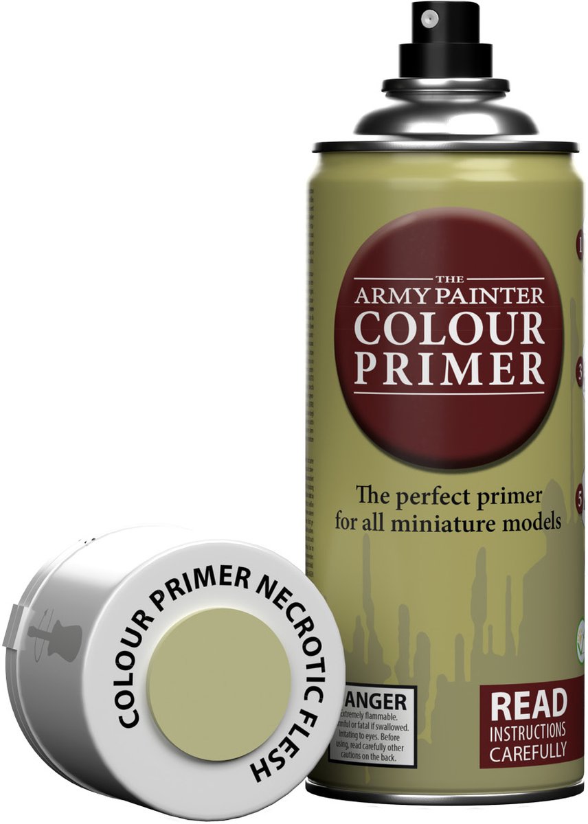 The Army Painter primer spray Necrotic Flesh voor miniaturen 400 ml.