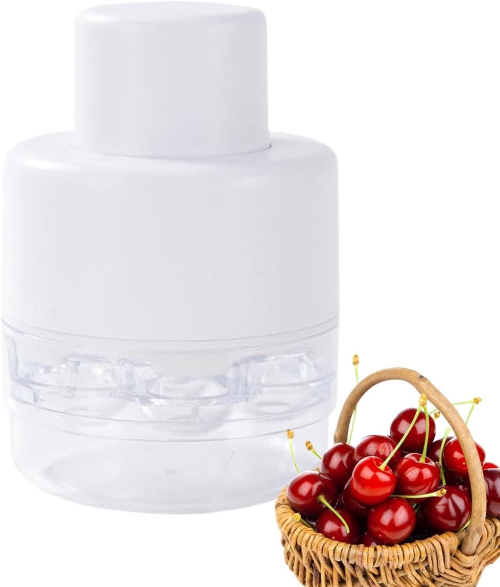 Kersenontpitter - Fruit Ontpitter - Snel Ontpitten - 7 Gaten Splash Guard - Wit