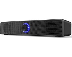 Bedrade stereo luidsprekers met USB-A voeding en 3,5mm AUX plug - zonder Bluetooth - helder geluid voor dagelijks gebruik met desktop - laptop en PC