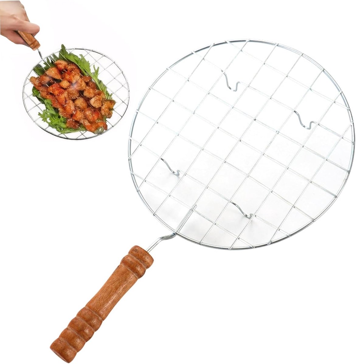 Grillmand Rond - Barbecue Rek - Buiten Koken - Hittebestendig Handvat - 19 cm Diameter