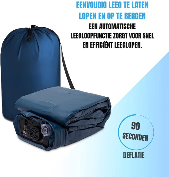 Zylo® Luchtbed met Ingebouwde Pomp - Luchtbed met Pomp - 1 Persoon - Extra Hoog - Geïntegreerd Kussen - 187x99x46cm - Wit van Zylo — afbeelding 2