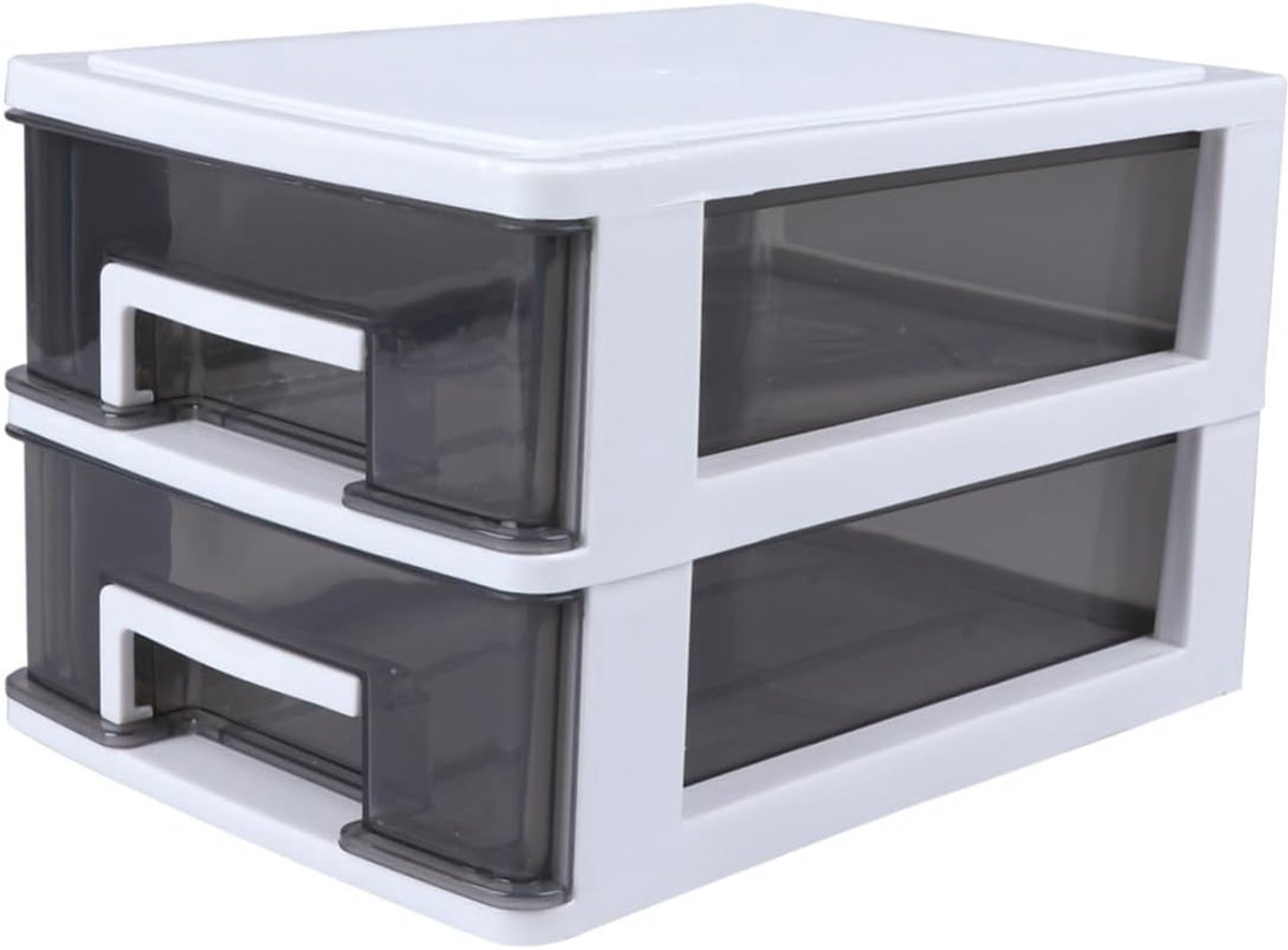 Opbergkast Lades - Bureau Organizer - Kantoor Thuis - Stofdicht Transparant - 13x21.5cm - Zwart