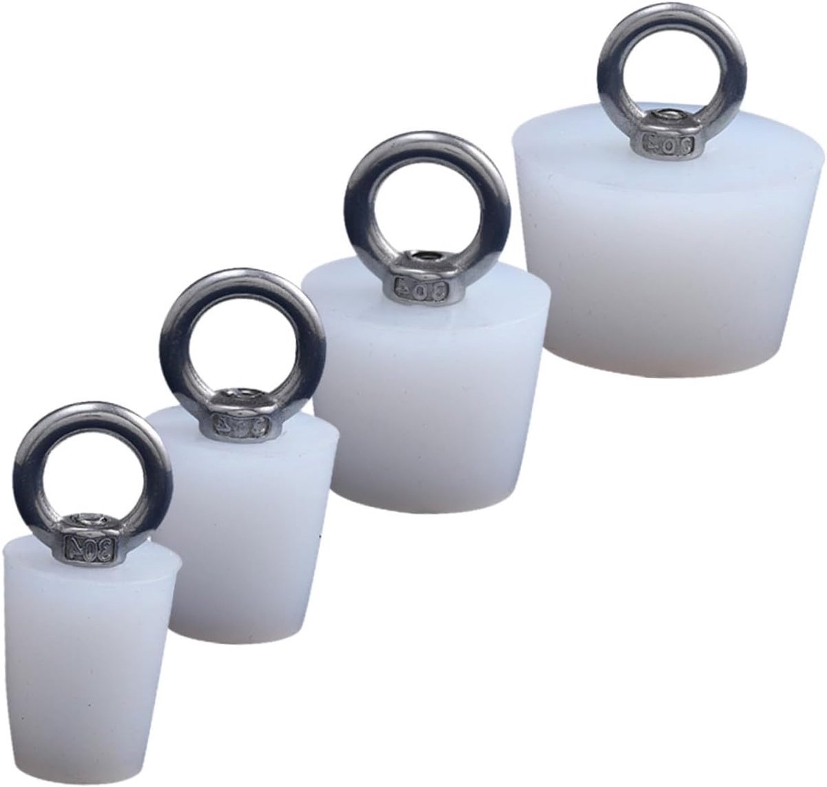 Afvoerplug Set - Gootsteenstop Badstop - Lekvrij Afvoeren - Met Trekring - Verschillende Maten - Wit