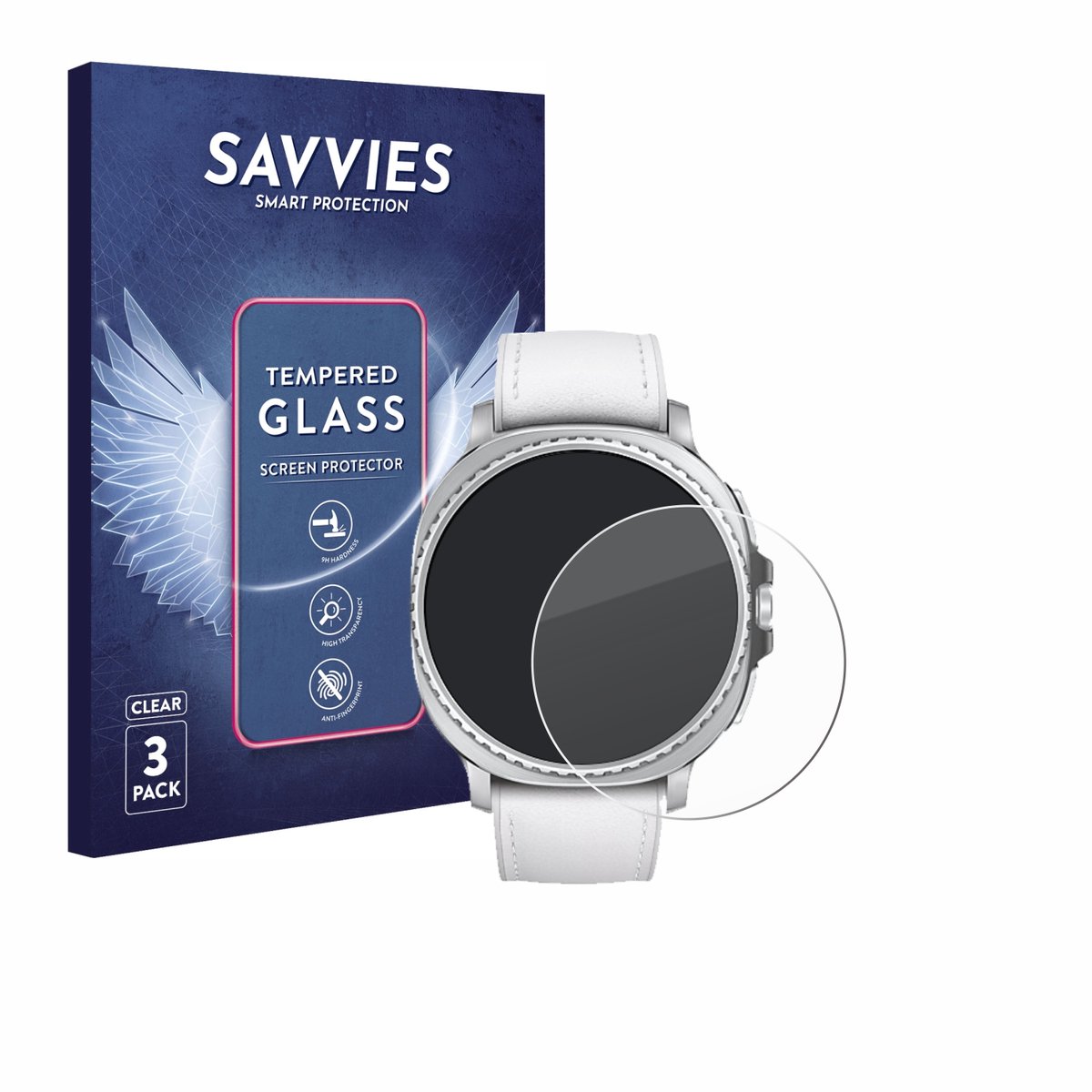 Savvies - Glas Screenprotector Voor Samsung Galaxy Watch 8 Classic (46 Mm) - Gehard Beschermglas 9H 3 Stuks