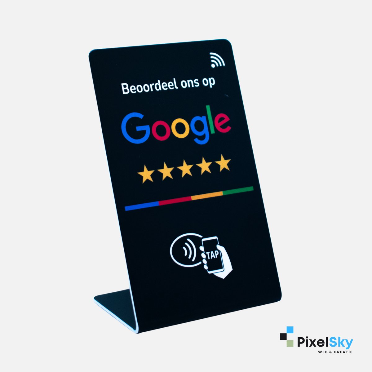 PixelSky - Google Review Display / Stand - NFC - Nederlands - Zwart