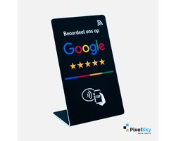 PixelSky - Google Review Display / Stand - NFC - Nederlands - Zwart