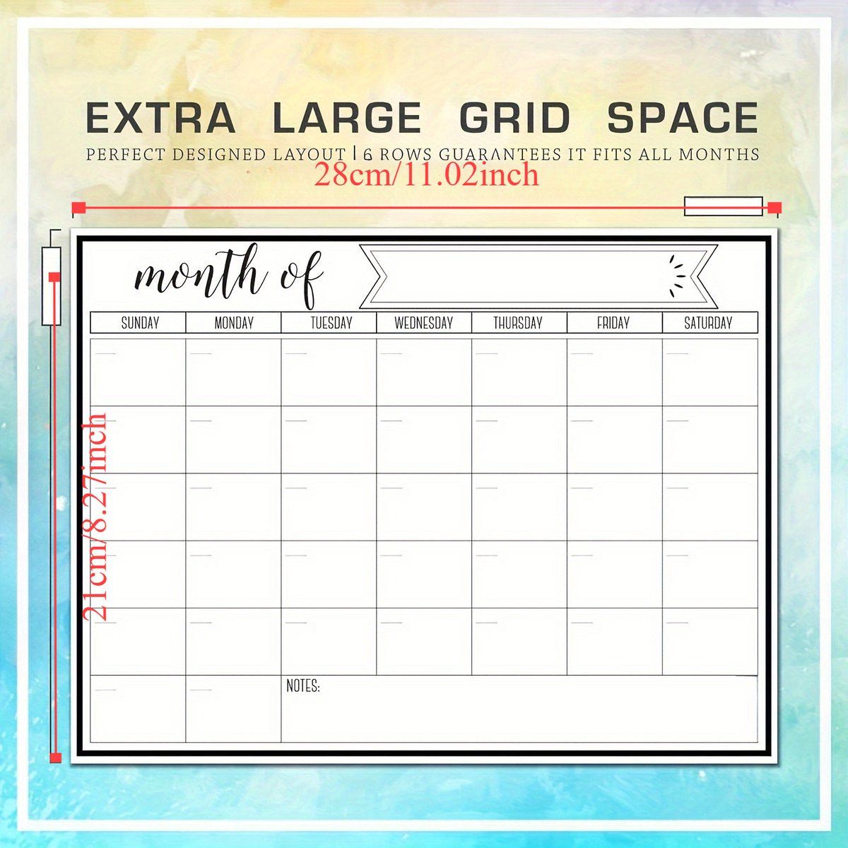 Daity Magnetisch prikbord voor de koelkast - magnetische uitwisbare kalender - maand- en weekplanner - whiteboard geschikt voor kinderen - tieners en volwassenen - 28*21 cm — cadeau in Kalenders & Planners - foto 4