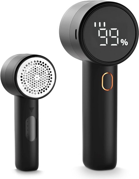 Stoffen pluizenverwijderaar, oplaadbare pluizenverwijderaar, elektrische draagbare pluizenverwijderaar voor truien, 3 snelheidsstanden, LED-digitaal display, verwijdert pluisjes van kleding, meubels, truien, banken en dekens - zwart.