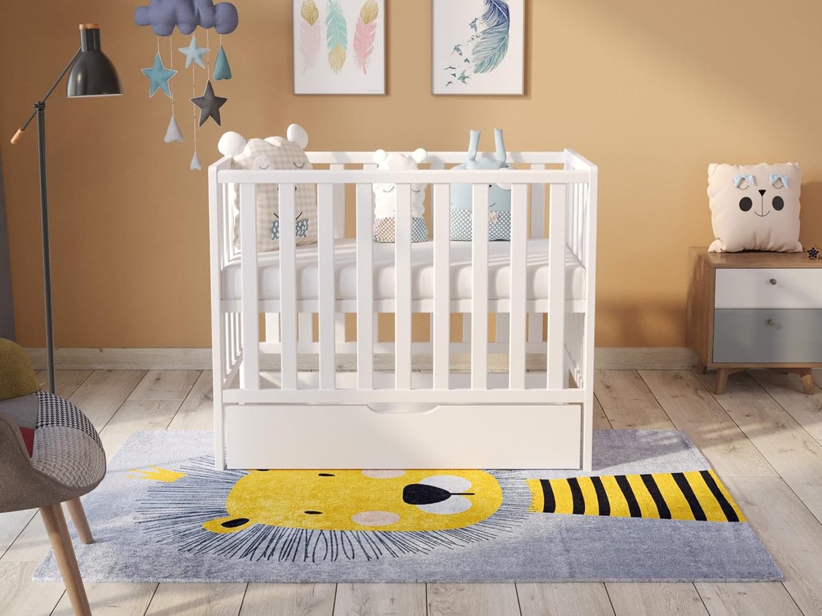 Babybed - Compact ledikant - Kleine ruimtes - Drievoudig verstelbaar - 100 x 50 cm - Wit