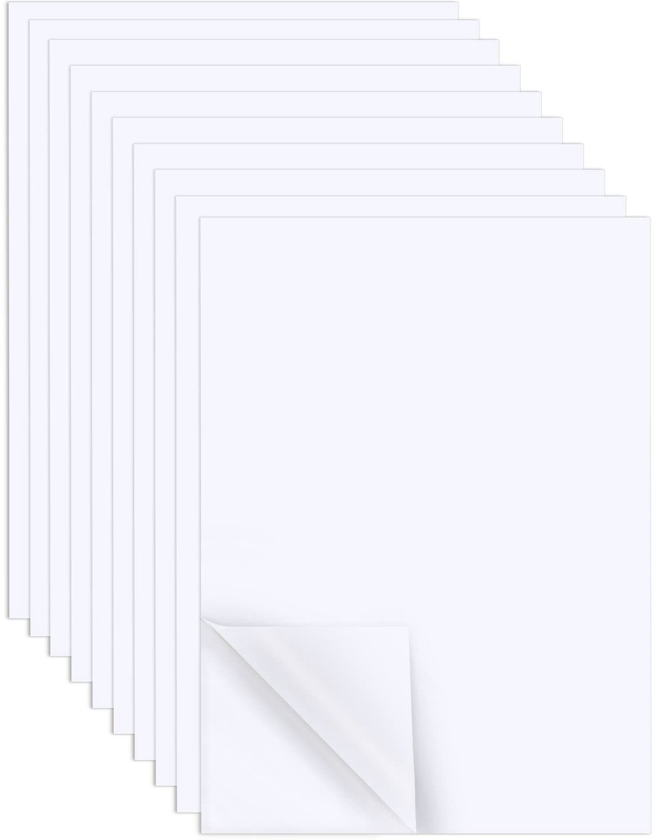 Cosensi- Plakband Dubbelzijdig 10 Stuks - A4-formaat 29 x 21 cm - Wit Plakfolie - Duurzaam Plakplastic - Knutselkaarten Maken - 145 g Gewicht