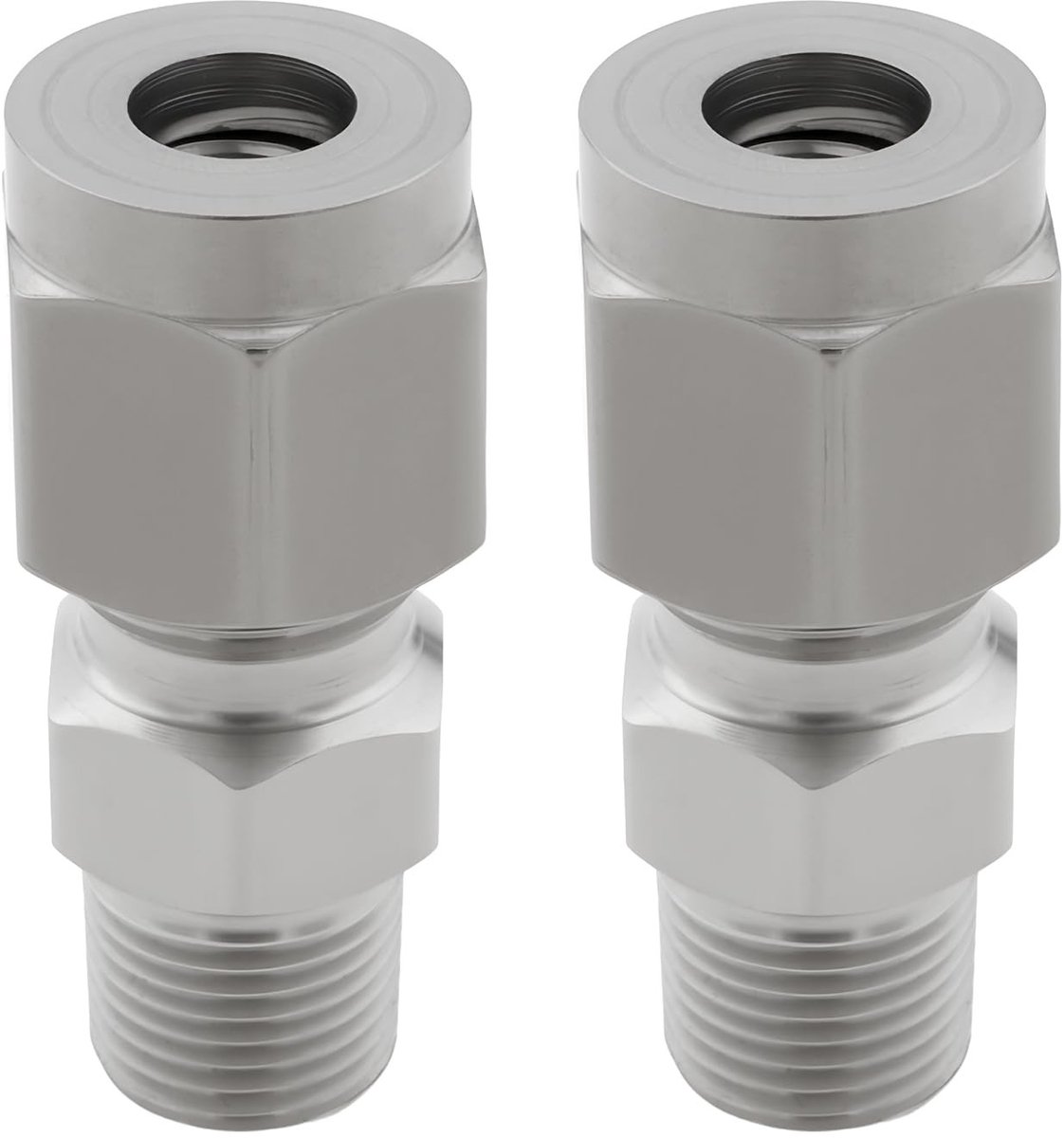 Cosensi- Buisfitting 1/8" NPT tot 1/4" - RVS Compressie - Dubbele Ferrule - 35 mm Lengte - Geschikt voor Vloeistof/Gas - Robuuste Verbinding - Pijpfitting