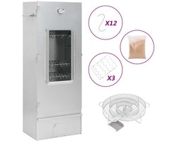 vidaXL - BBQ-rookoven - met - koude - rookgenerator - gegalvaniseerd - staal