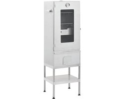 vidaXL - BBQ-rookoven - met - tafel - gegalvaniseerd - staal