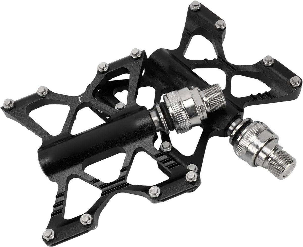 Fiets Pedalen - Aluminium Pedalen - Fietsen Onderhoud - Snelle Ontgrendeling - 114mm Lengte - Zwart