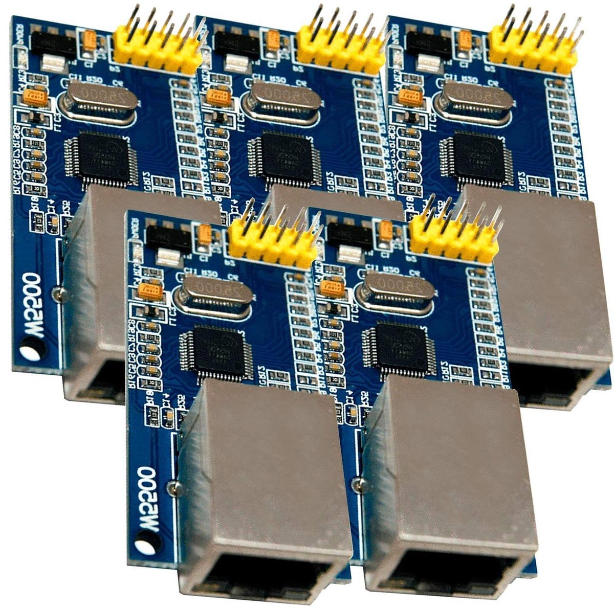 AZDelivery 5 x W5500 Ethernet Network Internet Module compatible with Arduino including E-Book!