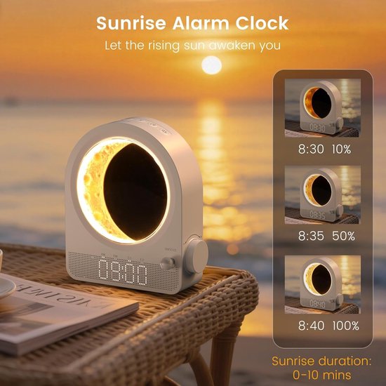Wake-up Light met Zonsopgang Simulatie, 10 Natuurgeluiden en Meteroiet Douche Effect van Wake-up Light — afbeelding 2