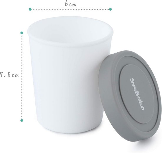 Ice cream container for ice cream 180 ml - set of 6 with lids made of silicone, container homemade for ice cream — afbeelding 5