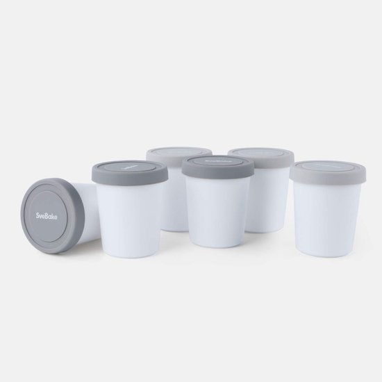 Ice cream container for ice cream 180 ml - set of 6 with lids made of silicone, container homemade for ice cream — afbeelding 3