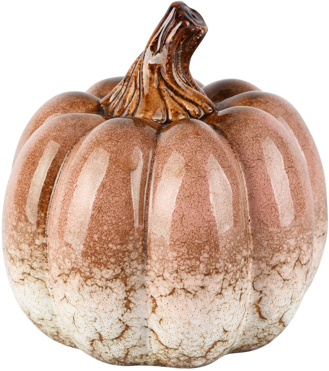 Dekoratief | Deco pompoen, roze/creme, porselein, 15x15x15cm | A265863