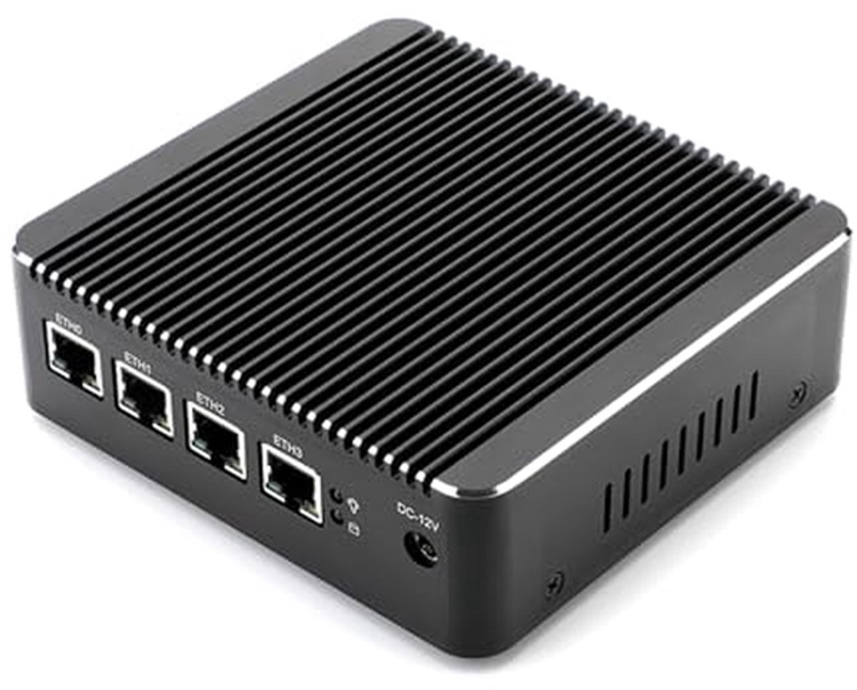 HSIPC Nieuwere Celeron J4125 Quad Core Firewall Micro Appliance, Mini PC, 4*i226 2.5GBE Poort AES-NI Compatibel Met Pfsense Opnsense