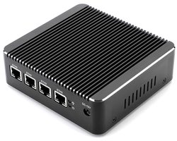 HSIPC Nieuwere Celeron J4125 Quad Core Firewall Micro Appliance, Mini PC, 4*i226 2.5GBE Poort AES-NI Compatibel Met Pfsense Opnsense