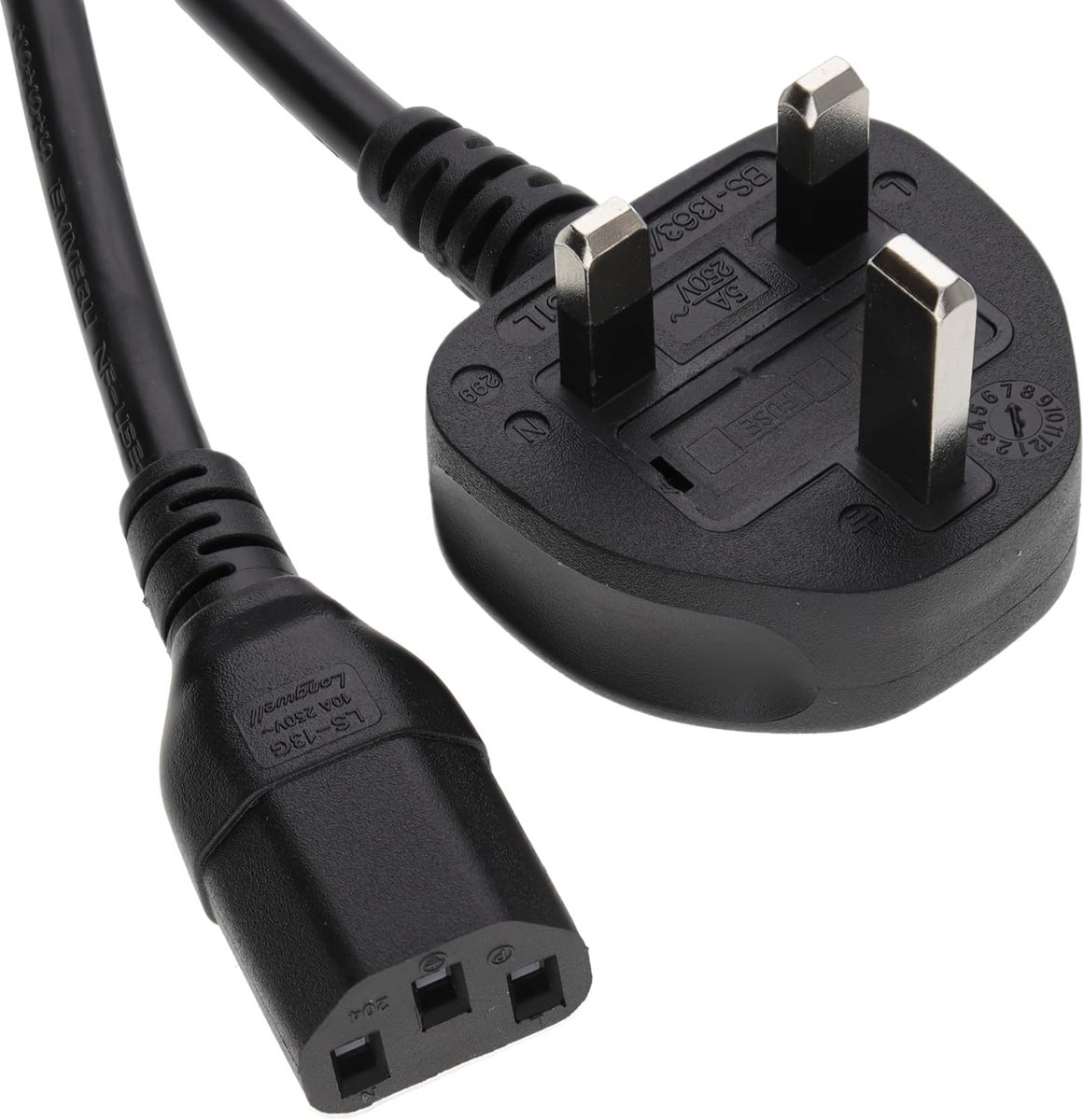 Netsnoer UK stekker naar IEC PC hoofdkabel C13 kabel 2 m [2 meter / 2 m]