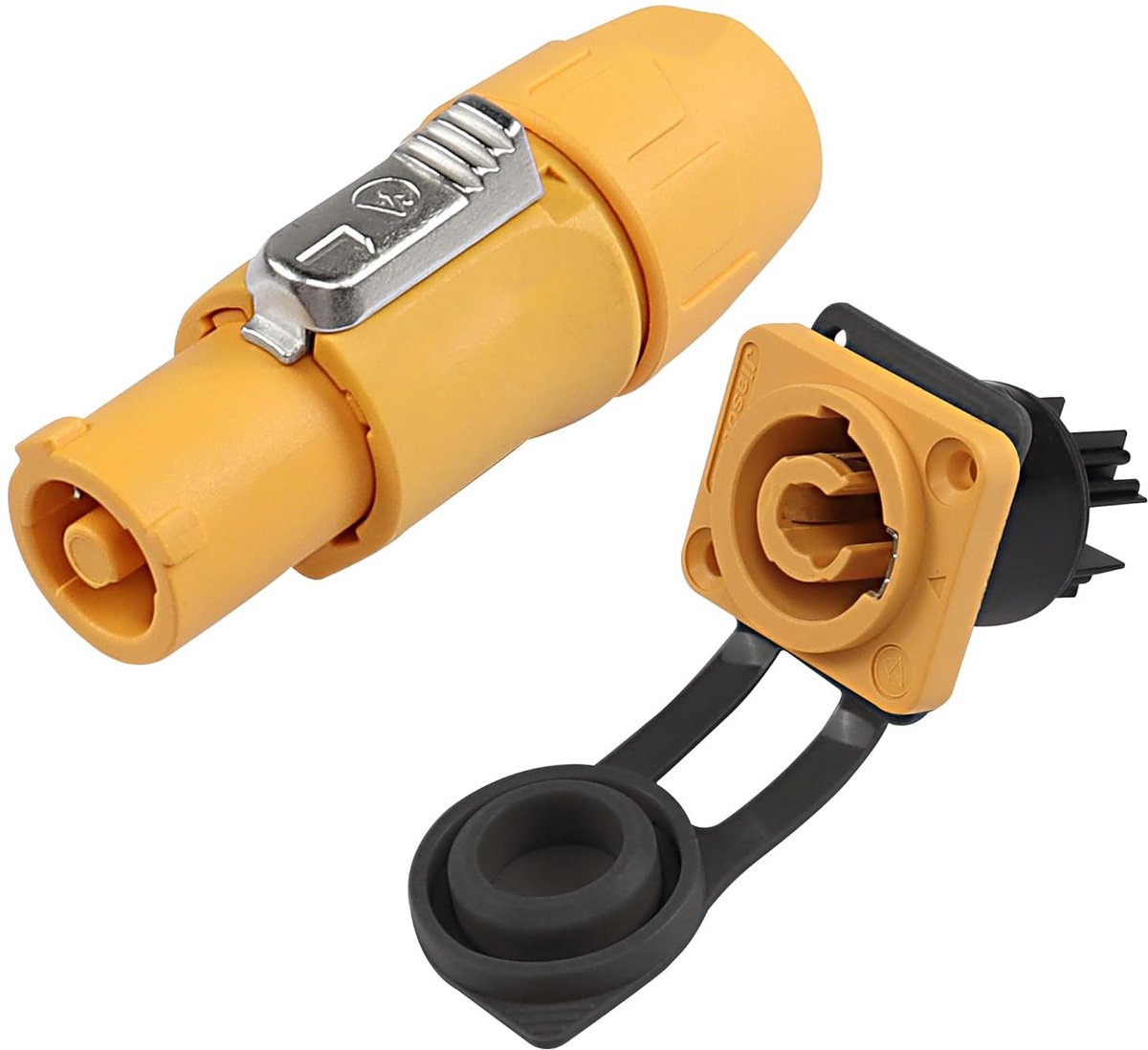 XMSJSIY PowerCon Adapter Connector 3Pin 20A 250V Mannelijk Vrouwelijk Panel Mount Hoofd Luidspreker Power Connector Waterdicht voor Podium Light Power, Audio Video Apparatuur en meer (Input)